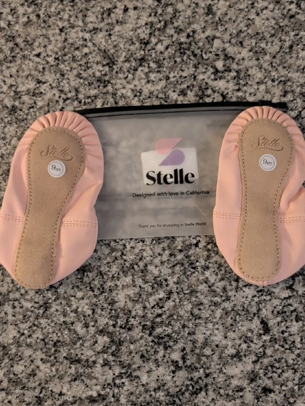 Children's Ballet Slippers in Pale Pink with Elastic Straps